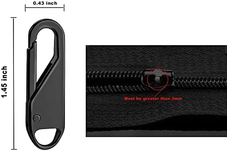 6 PCS Zipper Pull Replacements, Zipper Repair Kit Zipper Slider Pull Tab Universal Zipper Fixer Metal Zipper Head Pullers Handle Zipper Extenders for Clothing Jackets Backpack Boots Purse Coat