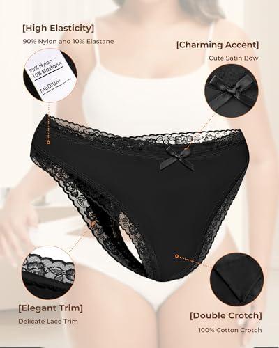 Seamless Thongs for Women Lace G String No Show Panties Invisible Breathable Underwear