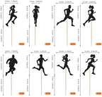 24 Pack Running Cupcake Toppers Black Glitter Sports Fitness Cupcake Picks for Running Theme Boys Girl Kids Birthday Party Cupcake Decorations Supplies