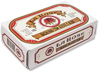 La Rose from Portugal - Gourmet Canned Codfish with Olive oil and Garlic - 4.23oz / 120gr (Pack of 5 cans)