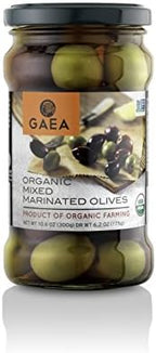 Gaea Organic Whole Mixed Olives, 10.6 oz (300 g)