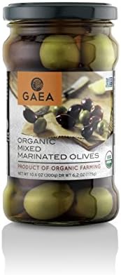 Gaea Organic Whole Mixed Olives, 10.6 oz (300 g)