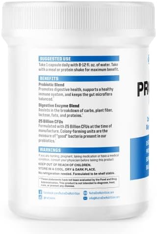 NutraOne ProbioticX Probiotic Supplement for Women & Men Digestive Health & Immune Support Probiotics* (30 Capsules)