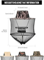 4 Pieces Mosquito Net Hat Mesh Sun Bug Face Hat Cover with Zipper Foldable Fly Protection Net Mesh for Fishing Hiking Gardening, 4 Colors