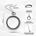 YYHSND 10X Magnifying Glass Necklace Magnifier Necklace Pendant Optical Magnifier with Chain Necklace for Library, Reading, Zooming and Jewelry (Color : Silver)