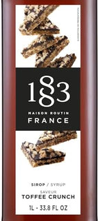 1883 Toffee Crunch Syrup for Drinks, Made in France, 1 Liter Plastic Bottle