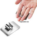 SourceTon Stainless Steel Finger Guard (5-Pack) - Adjustable Kitchen Safety Protector for Vegetable, Fruit & Meat Cutting