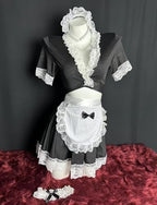 JasmyGirls Maid Outfit Naughty Cosplay Lingerie Halloween French Maid Dress Sissy Apron