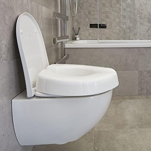 NRS Healthcare Novelle Portable Clip-On Raised Toilet Seat, Height Raiser, Maximum User Weight 190kg(30st), Not For All Toilets, Please Check Dimensions- White