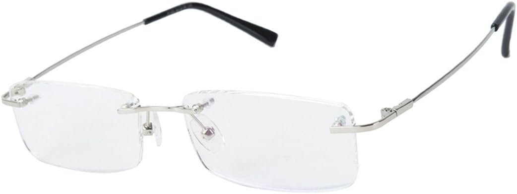 Agstum Blue Light Blocking Glasses - Flexible Rimless Titanium Alloy Eyeglasses Frames Clear Lens