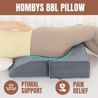 HOMBYS Adjustable Size BBL Pillow After Surgery for Sleeping,High Density Foam Butt Pillow,Brazilian Butt Lift Pillow Post Surgery Recovery for Sleeping,BBL Chair with Hole (Dark Grey)