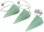Justinstones Natural Aventurine Gemstone Hexagonal Pointed Reiki Chakra Pendant Pendulum