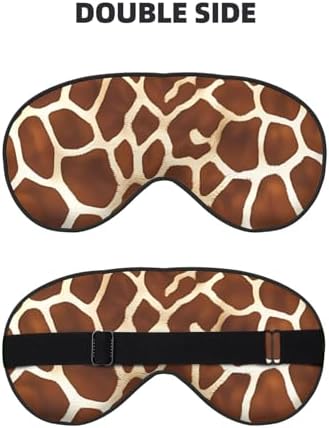 Giraffe Print Sleep Mask Adjustable Eye Shade Cover Light Blocking Eye Masks for Women Men Gifts Travel