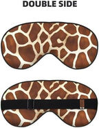 Giraffe Print Sleep Mask Adjustable Eye Shade Cover Light Blocking Eye Masks for Women Men Gifts Travel