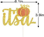 Pumpkin It’s a…Cake Topper for Fall Baby Shower Gender Reveal Party Decorations Autumn Pumpkin Baby Announcement Supplies
