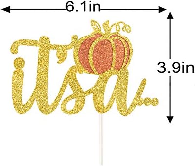 Pumpkin It’s a…Cake Topper for Fall Baby Shower Gender Reveal Party Decorations Autumn Pumpkin Baby Announcement Supplies