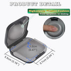 Hearing Aid Travel Case, Hearing Aids Case Hard Pocket Size Small Splashproof 2.16"*2.04"*0.39" Cushioned Interior for 2 Hearing Aids, ITE, RIC, CIC Storage Box (Black)
