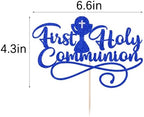 First Communion Cake Topper,God Bless,First Holy Communion Decoration,Featured God Christian Baptism/Confirmation/Baby Shower/Birthday/Sacrament Party Decoration supplies