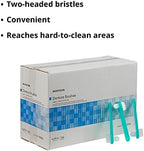 McKesson Denture Brushes 2-Sided Bristle, Green, 144 Count