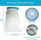 Tideshake - 100% Waterproof Extra Wide Leg Cast Cover for Showering, Reusable Extra Large Adult Short Leg Cast Protector, Cast Bag for Shower, Cast Cover for Showering Foot