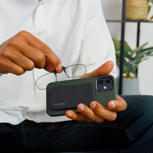 Always With You by ThinOptics Slim Reading Glasses with Case that Sticks to Your Phone - Ultra-Thin Armless Pocket Readers