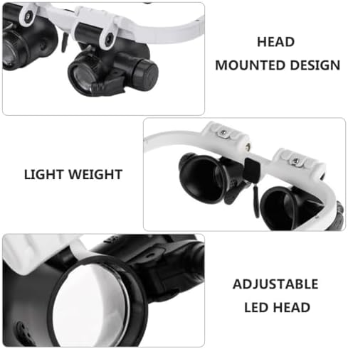 1Pc XXX Binocular LED Magnifying Headset Flexible Design for Precision Work for Repairing Crafting and Hobbies Non Battery Operated Magnifier