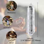 YATOJUZI 3.5" Clear Quartz Crystals Wand Natural Crystals and Healing Stones Large Clear Quartz Crystal Hexagonal Points Crystal Gifts for Women Meditation Divination Reiki Energy 1PCS