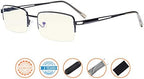 CessBlu Half-Rim Blue Light Filter Glasses Anti Screen Glare UV Rays for Men Women Reading Computer