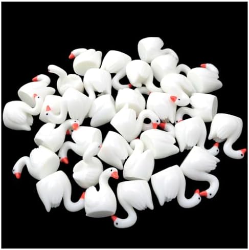XGNG 60PCS Resin Swan Ornaments Miniature Realistic Couple Swan Decorative Pieces for Miniature Garden Landscapes Toy Houses Aquariums Succulent Plant Decorations and Party DIY Projects