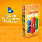 BioSwiss Bandages, Silly Faces Shaped Self Adhesive Bandage Set, Latex Free, Sterile Wound Care, 50 Count