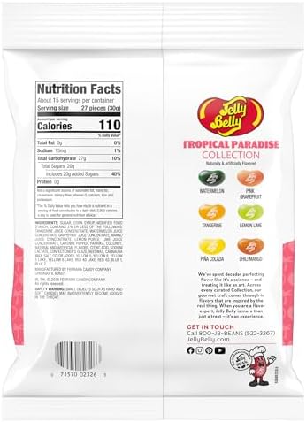 Jelly Belly Tropical Paradise Assorted Jelly Beans - 1 Pound (16 Ounces) Resealable Bag - Genuine, Official, Straight from the Source