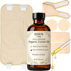 Eden Labs Castor Oil Pack – Reusable Adjustable Castor Oil Wrap with Glass Bottle, Leak-Resistant Cotton Design for Abdomen, Waist & Neck