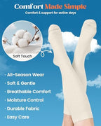 LEVSOX Cotton Compression Socks for Women Men 20-30 mmHg Knee High Cute Support Sock for Nurses Flying Pregnancy