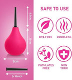 Anal Douche Enema Kit - 224ml Enema Bulb Douches for Men and Women, Reusable Enemas for Colon Cleanse, Vaginal Douche Ideal for Daily Care & Travel (Red)