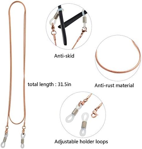 Jmkcoz Stainless Steel Eyeglass Holder Chain 80cm Eyeglass Necklace Chain