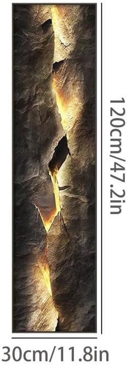 Modern LED Wall Art –3D Backlit Abstract Cracked Stone Panel, Lighted Wall Decor for Living Room, Bedroom & Hallway(B)