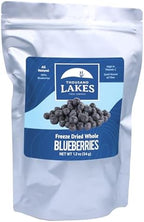 Thousand Lakes Freeze Dried Fruit - Blueberries 1.2 ounces | No Sugar Added | 100% Whole Blueberries