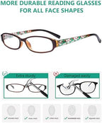 Eyekepper 4 Pack Print Women's Reading Glasses - Ladies Fashion Small Readers for Women Reading +2.00
