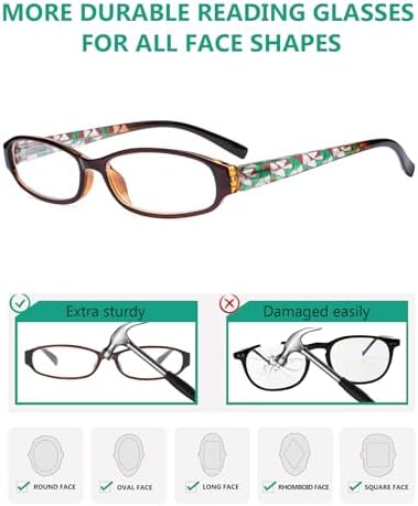 Eyekepper 4 Pack Print Women's Reading Glasses - Ladies Fashion Small Readers for Women Reading +2.50