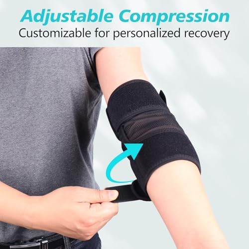 Cozyhealth Elbow Brace, Tennis Compression Sleeve Wrap for Golfers, Bursitis,Tendonitis, Left or Right Arm Tendonitis Support Strap for Golf, Men and Women, Epicondylitis and Sports Recovery Cub