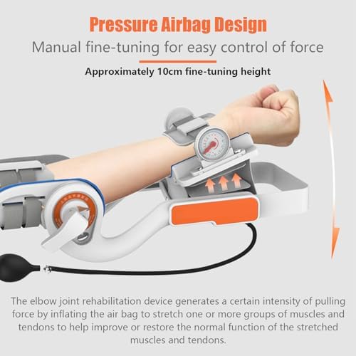 Elbow Rehabilitation Training Device, Flexion and Extension Training, Full Angle Adjustment (-15°~150°) Elbow Joint Stretching Trainer, Static Traction Technology