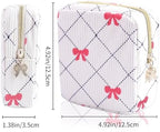Period Bag for Women - Cute Corduroy Sanitary Napkin Storage Bag with Bow Design | Period Pouch for Daily Use, Travel | Discreet Menstrual Pouch | Pad Bags for Period Holds Pads, Tampons
