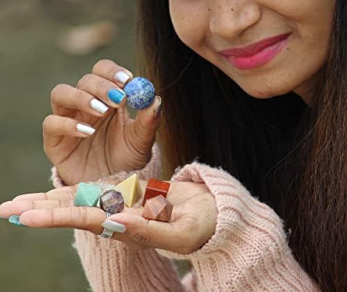 Jet 7 Chakra Geometry Set Platonic Solids Healing Crystal Therapy Booklet Sacred Divine Energized Charged Positive Peace
