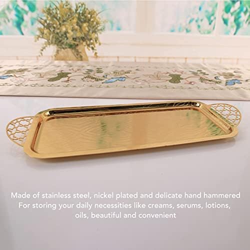 Serving Tray Household Cup Storage Living Room Rectangle Water Cup Dinner Plate Tea Tray Fruit Plate Ins Wind Retro Luxury Gold Light Luxury Mixing Trays