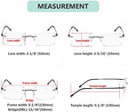 Eyekepper Frameless Reading Glasses for Men Reading - Rectangle Rimless Reader Eyeglasses Black +0.50