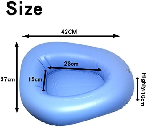 KIKIGOAL Bigger Washable Portable Air Inflation Blue Bed Pan Bedridden Elderly Inflatable Stool Bedsore Toilet