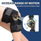 Nvorliy Hinged ROM Knee Brace with Side Stabilizers & Locking Dials, Post Op Knee Immobilizer for Arthritis, ACL, MCL, PCL, Meniscus Tear, Injurie/Knee Pain, Medical Orthopedic Support (Small)
