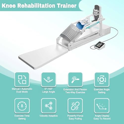 Continuous Motion Machine Knee, 0-140° Electric Knee Exercise Massager, Continuous Passive Movement Machine, Rehabilitation Equipment for Knee, Ankle, Hip Joint and Legs, Exercise Physiotherapy