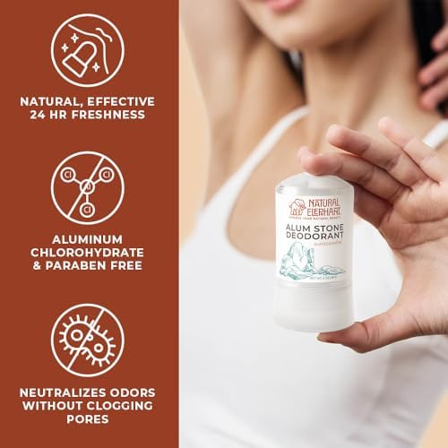 Natural Elephant Alum Stone Deodorant Stick 60g (2 oz) Natural Unscented Aluminum Free Salt Stone for Men and Women