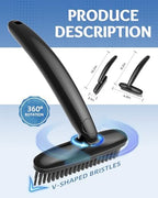 TQRR 360 Degree Rotating Crevice Cleaning Brush- Household Hard Bristle Cleaning Brush, Multifunctional Bathroom Cleaning Tools for Kitchen Sink, Window, Tile, Toilet Seat (2, Black&White)